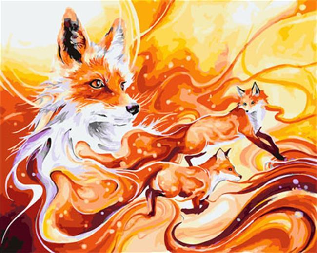 

Flamed Fox – Paint By Numbers - 40*50CM, 501 Original