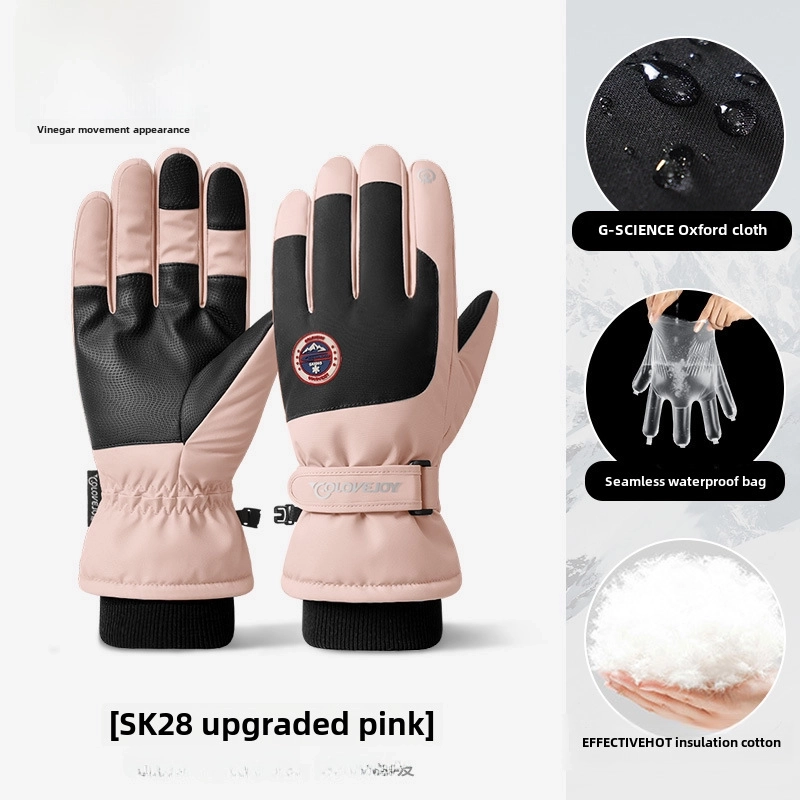 Winter Ski Gloves Outdoor Velvet Warm Electric Bike Riding Gloves Non-slip Waterproof Touch Screen Gloves SK28