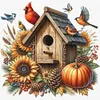 Red Bird Pumpkin Cottage-11CT Stamped Cross Stitch 40*40cm/15.75*15.75in tapestrymarket