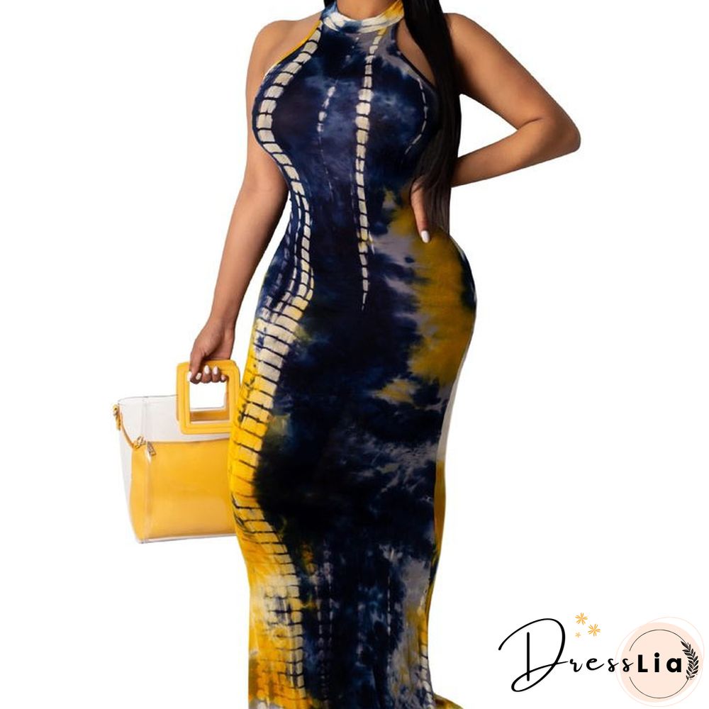 Color Tie-dyed Fashion Loose Dress For Women