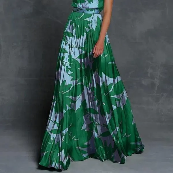 Glamorous Print Sleeveless One Shoulder Maxi Dress-vocosishoes