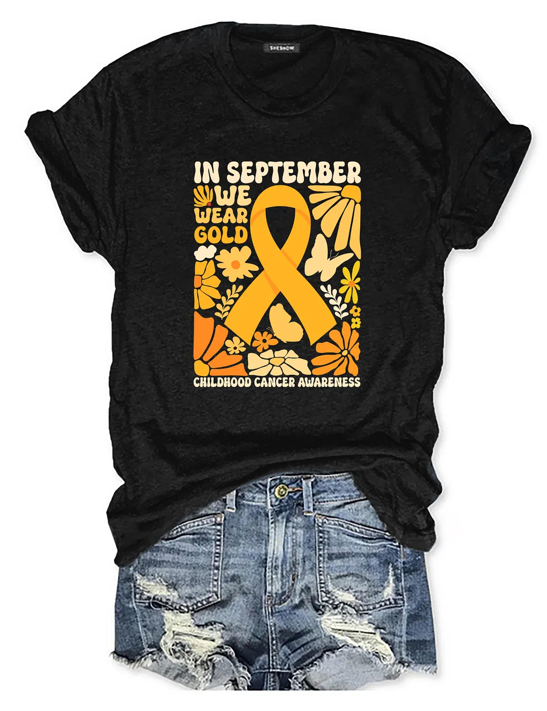 In September We wear Gold Childhood Cancer Awareness T-shirt