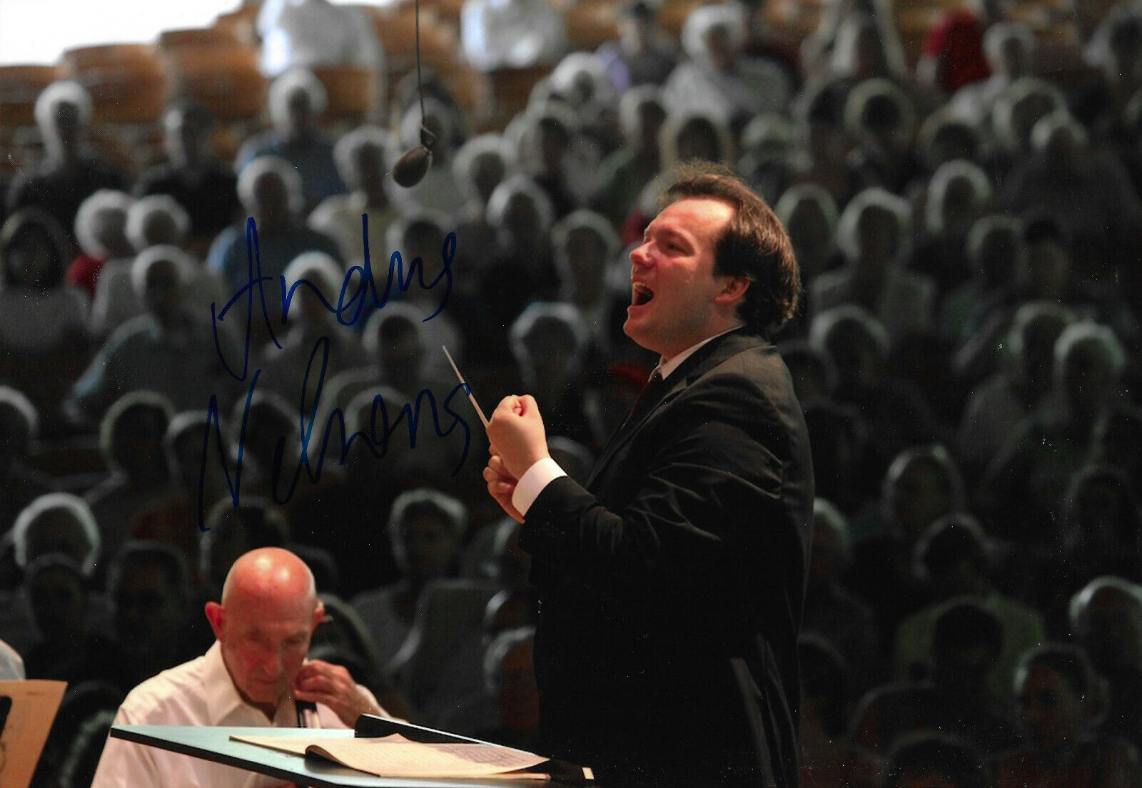 Andris Nelsons Conductor signed 8x12 inch Photo Poster painting autograph