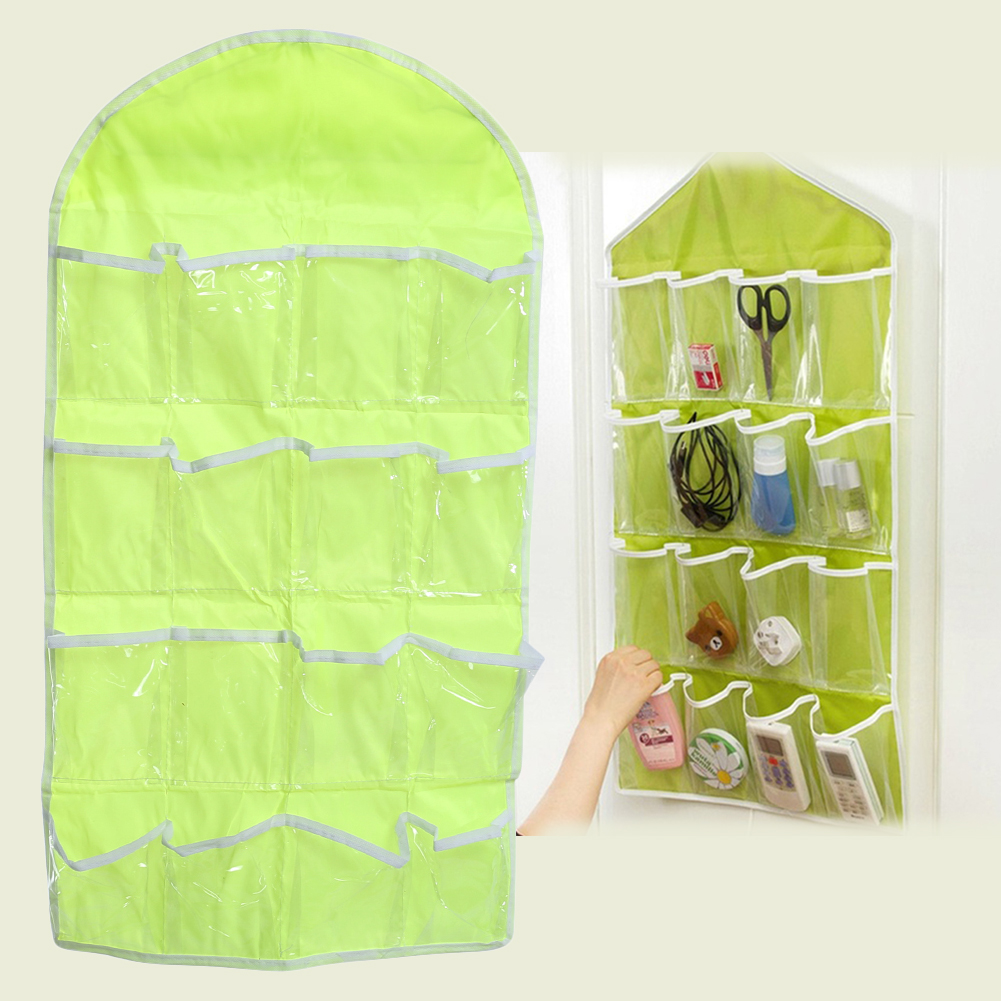 

16 Grids Wardrobe Hanging Bags Socks Briefs Organizer Clothing Hangers142656, 绿色, 501 Original