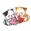 Bead Embroidery - 2Pcs Strawberry Cat Bead Cross Stitch Keychain Kit
