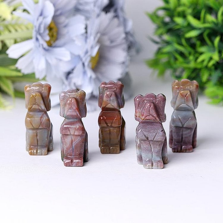 Ocean Jasper Carving Dogs for Sale Crystal Gift Animal Bulk