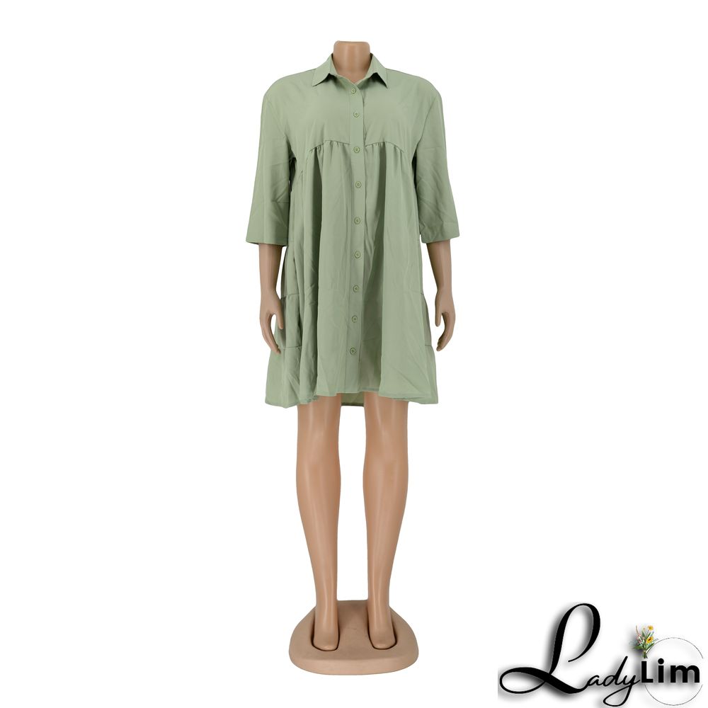 Women's Dress Short Sleeve Shirt Dress Loose Summer Short Skirt A-Line Skirt