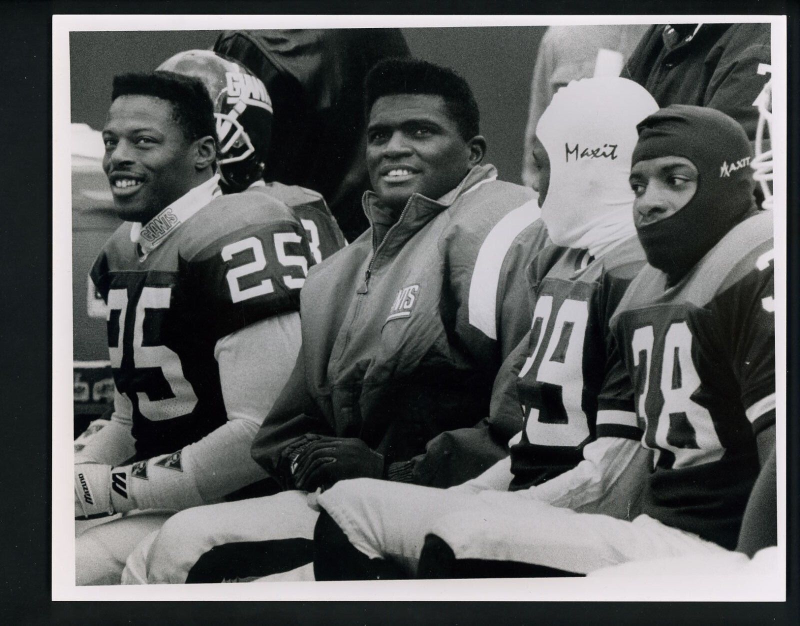 Lawrence Taylor & Mark Collins 1991 Press Original Photo Poster painting by Bob Olen Giants