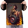 Pin up girl - Panneaux en &eacute;tain m&eacute;tallique(30*40cm)