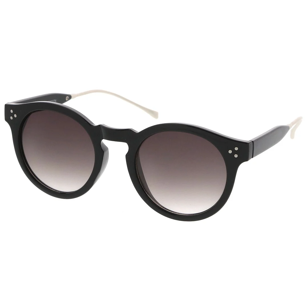 Metal Temple Keyhole Bridge Neutral-Colored Lens P3 Round glasses 50mm