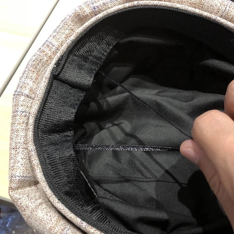 Women’s Lady Plaid Curved Eaves Newsboy Cap