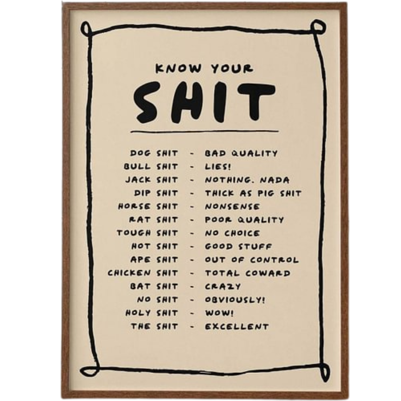 Know Your Sh*t Sign Decor