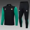 2023/2024 Real Betis Half-Pull Training Suit Black Football Shirt 1:1 Thai Quality Set