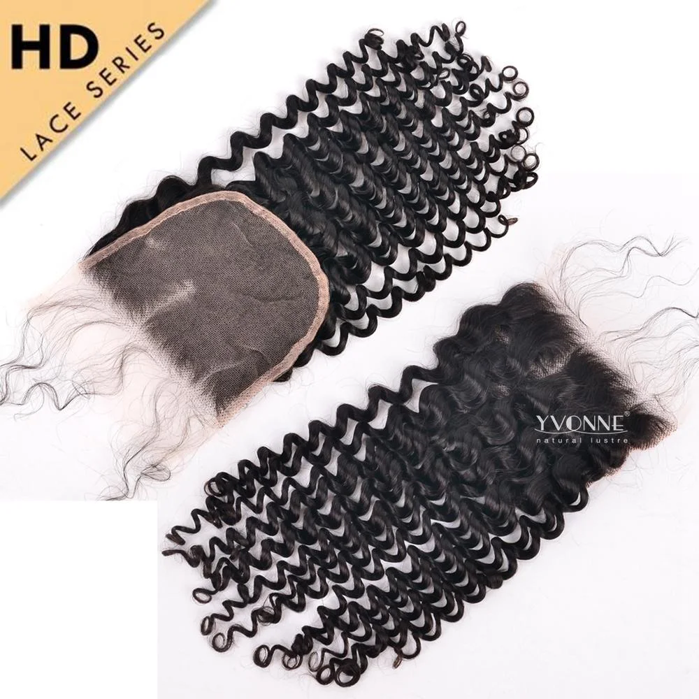 Yvonne HD Lace Top Closure 4*4&5*5 Deep Wave HD Swiss Lace Free Part Virgin Human Hair with Baby Hair 