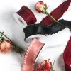 Premium 4cm x 9m Ruffles Polyester Ribbon Flower Art Baking Wrapping Hair Accessories Ribbon