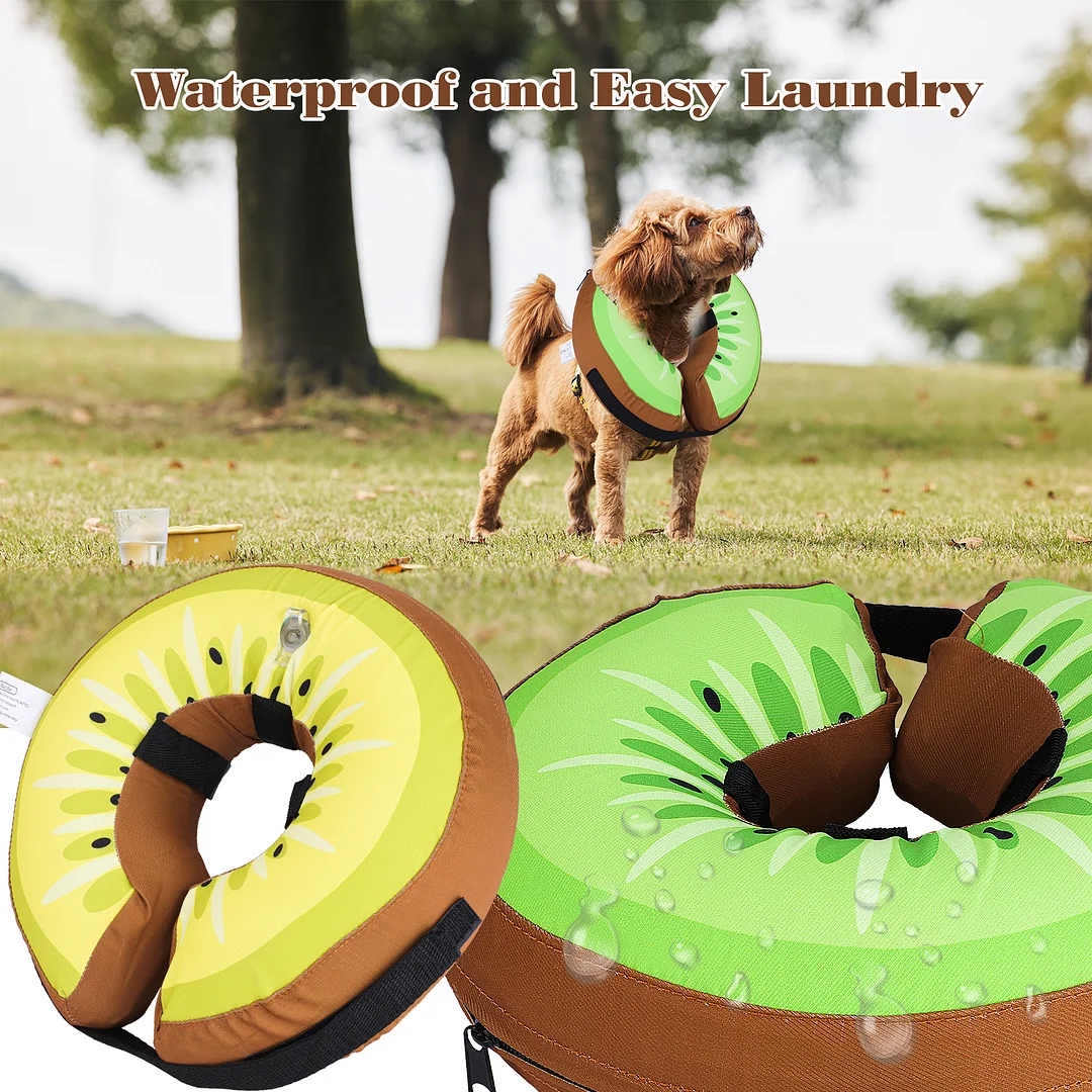  Inflatable Dog Cone Alternative After Surgery Adjustable Soft Cones Collar for Dogs, Comfy E-Collar for Dogs & Cats, Donut Collar for Large Dogs with Pump, Dog Neck Pillow, Medium