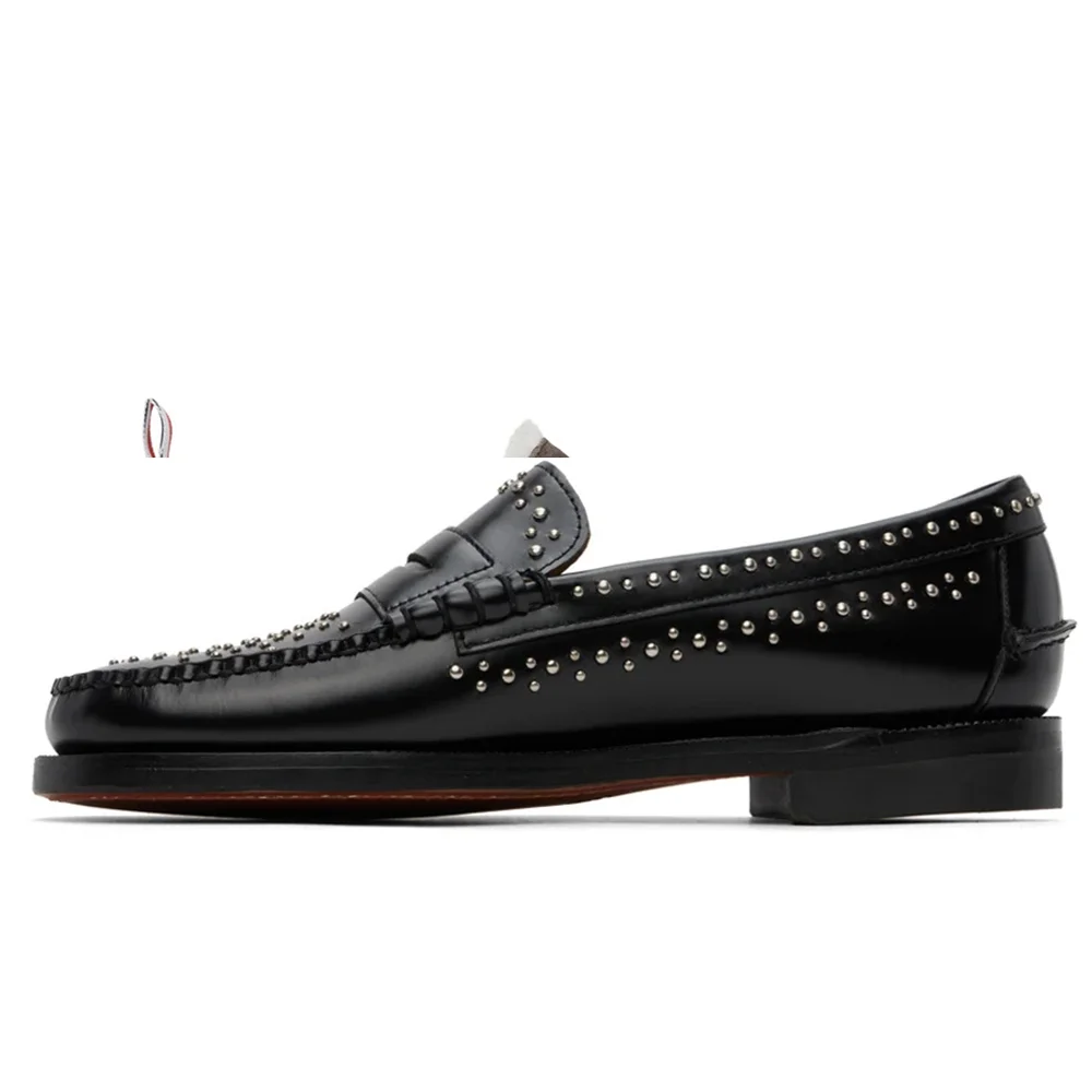 Merumote Gentleman's Oxford Loafers Shoes Rivet Stone Man's Shoes Party Wedding Banquet Shoes-MERUMOTE