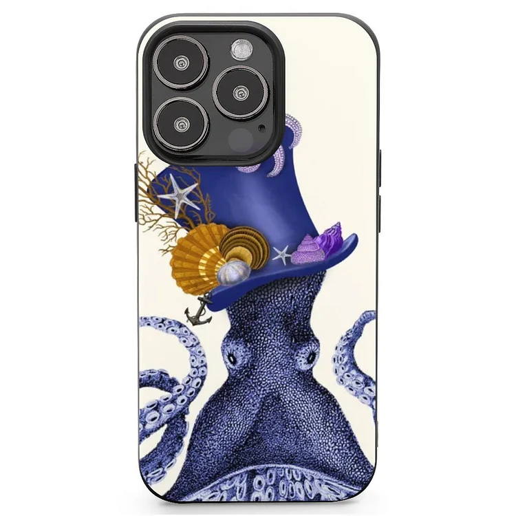 Octopus Nautical Hat Mobile Phone Case Shell For IPhone 13 and iPhone14 Pro Max and IPhone 15 Plus Case - Heather Prints Shirts