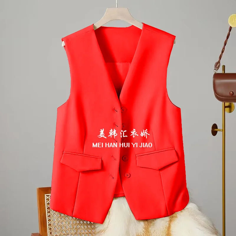 Toloer Toloer Vest Female 2024 Spring And Autumn New Korean Version Of Foreign Style Fashion Trend Vest Small Horse Clip Suit Jacket-Outfit Ideas