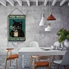 Black Cat Drinks Coffee - Wooden Signs - 20*30cm