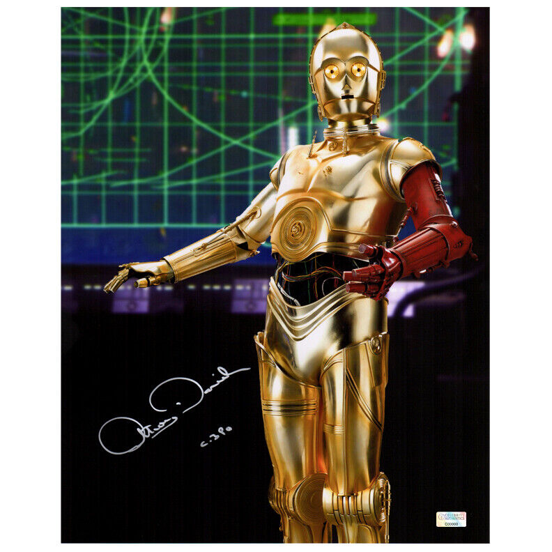 Anthony Daniels Autographed Star Wars C-3PO 11x14 Metallic Photo Poster painting