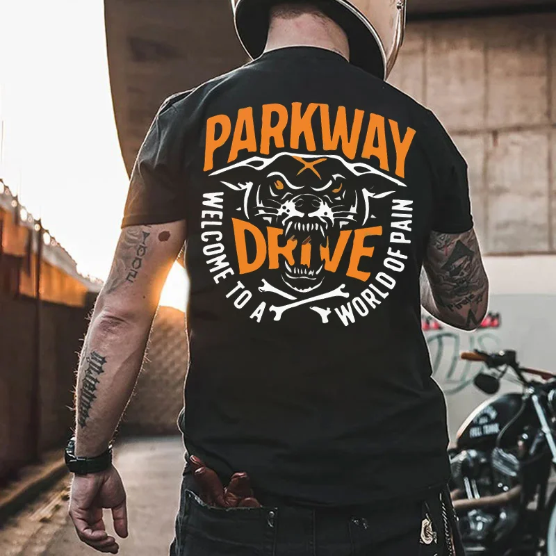 PARKWAY DRIVE Scar Wolf Print Men's T-shirt