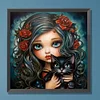 Diamond Painting -DIY Round Drill Girl&Cat