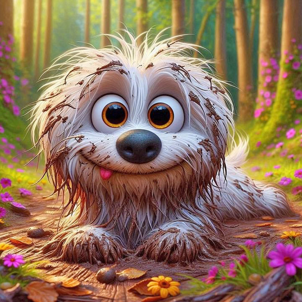 Mud Puppy 40*40cm(canvas) full round drill diamond painting
