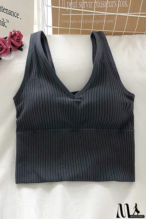 MidiSono - Elastic Wide Strap V Neck Brami