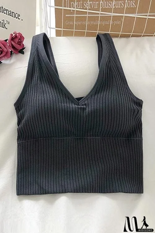 MidiSono - Elastic Wide Strap V Neck Brami