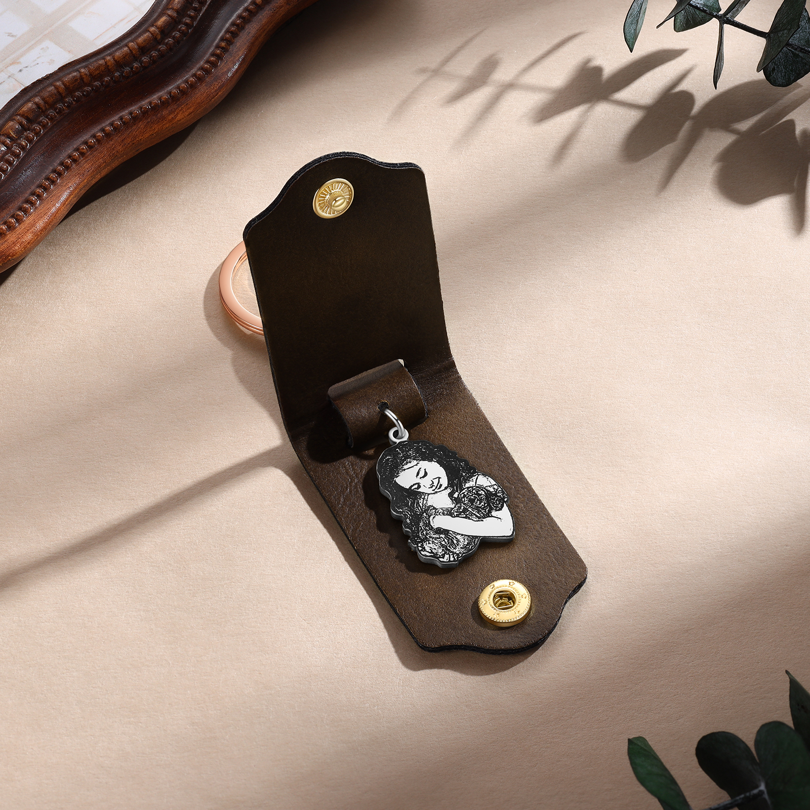 Personalised Photo & Name Keychain Custom Leather Keychain Gifts for Him/Her-Jessemade AU