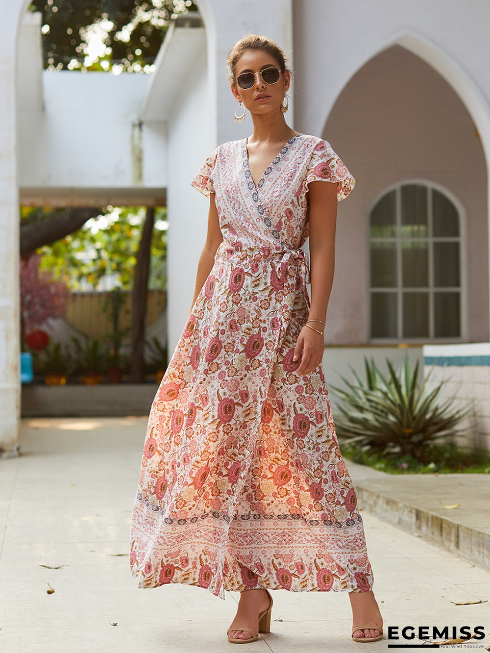 Summer Vacation Print Sexy Jumpsuit Dress Women's Wear | EGEMISS