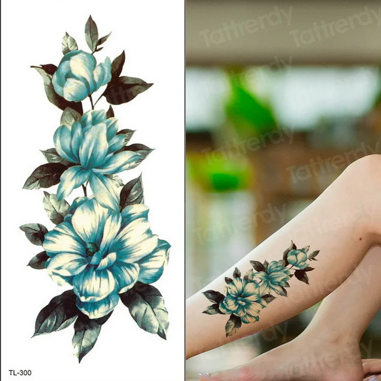 waterproof tattoo temporary sticker tattoo flower water transfer rose temporary tattoos on the body art girls bikini stickers