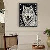 Wolf Premium 5D Diamond Painting Kit Black & White Pearls painting Sparkling Special Shaped Diamond painting
