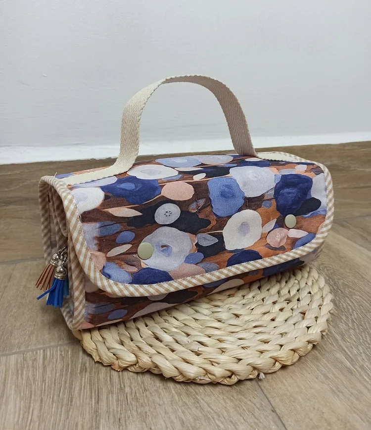 Foldable Cosmetic Bag Sewing Template - Include Instructions