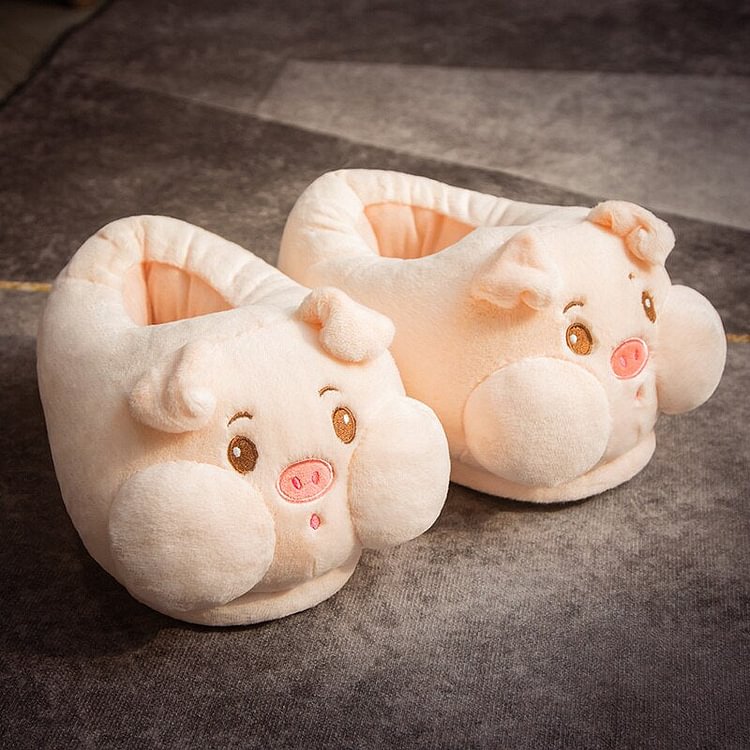 Kawaii Hamster Plush Pig Shark Slippers Stuffed Animal Dolls Room Indoor  Winter Floor Shoes LIN76