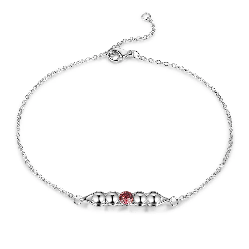Personalisierten Silber, Gold und Rosegold Armband mit 1 Geburtssteinen