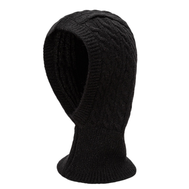 Rotimia Twisted Jacquard  Wool Pullover One-piece Hat