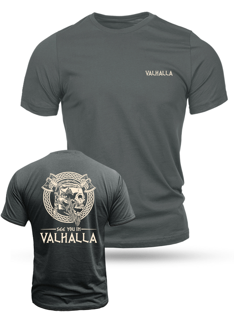 Men's Valhalla Print Casual Short Sleeve T-shirt