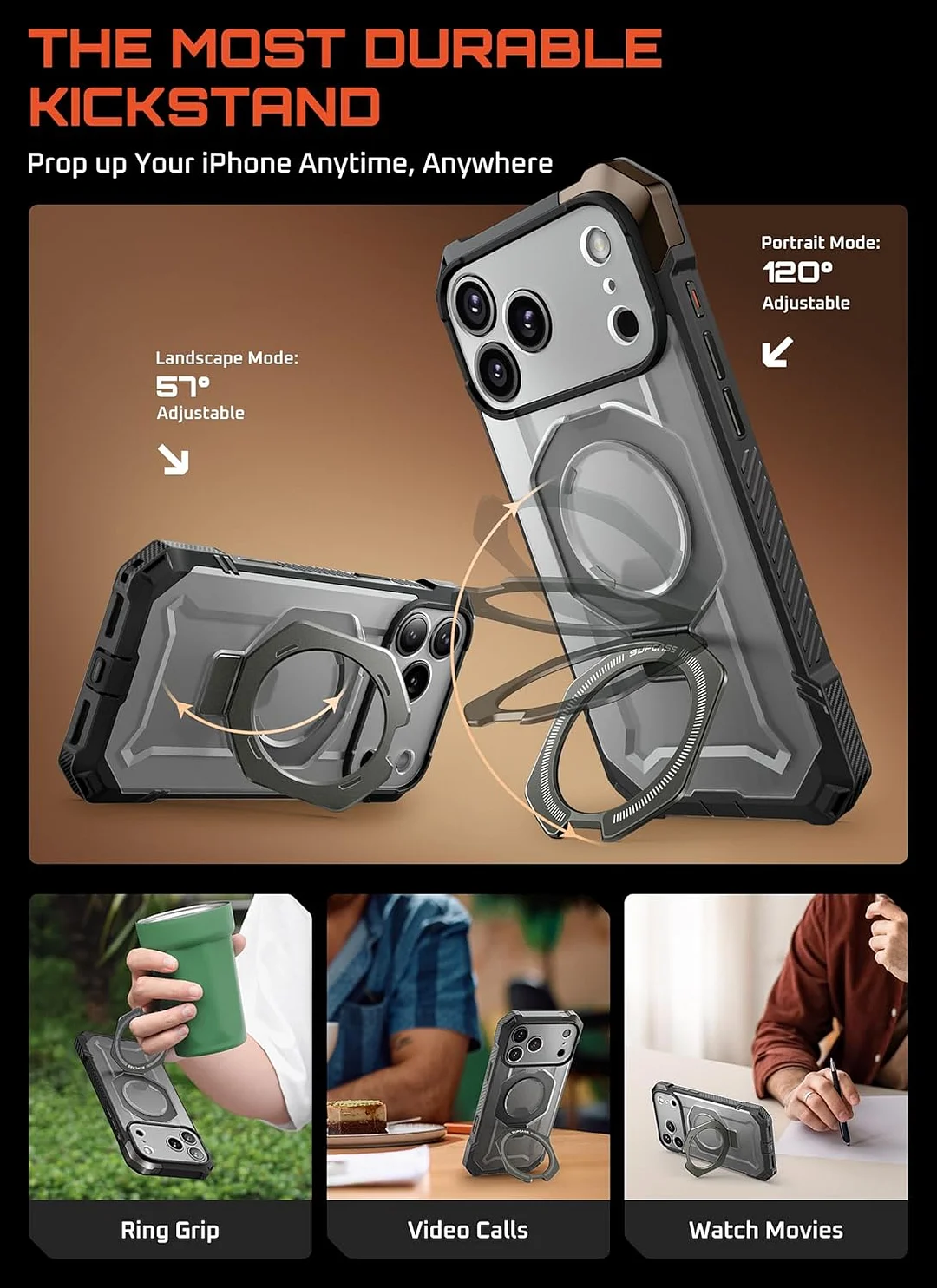 Compatible with iPhone 17 Pro Max Case with Kickstand (Unicorn Beetle Grip), [Camera Control Cover] [MagSafe Compatible] [Military-Grade Drop Protection] Heavy Duty Magnetic Phone Case