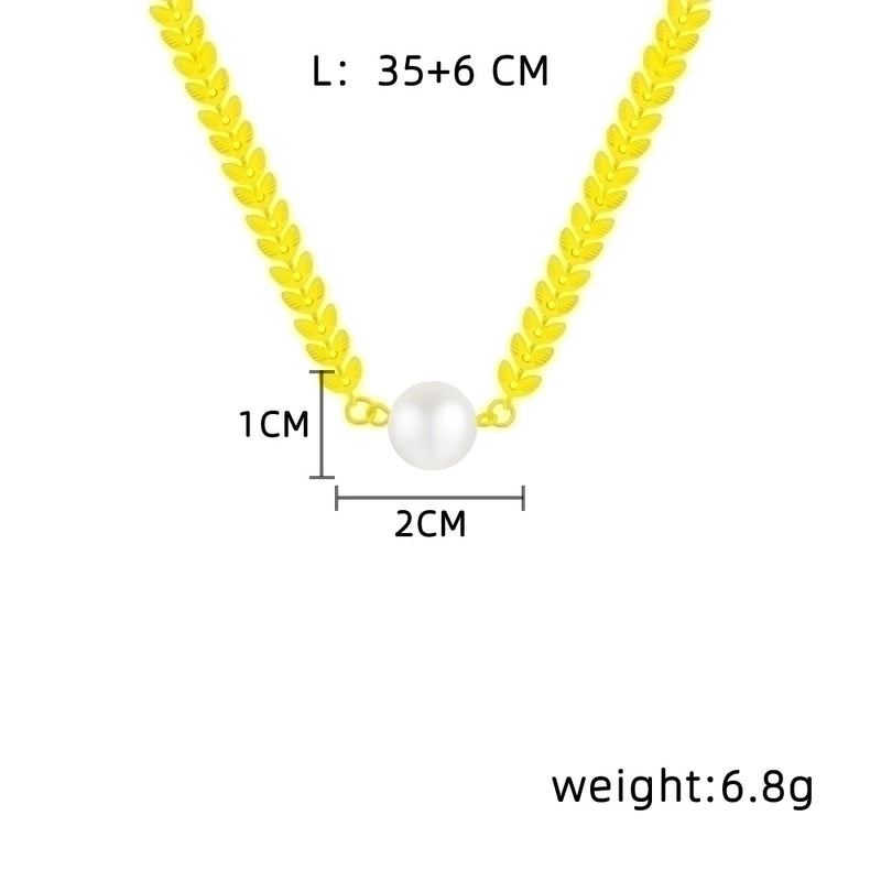 Basic Geometric Mother Pearl Shellfish Titanium Steel Pendant Necklace