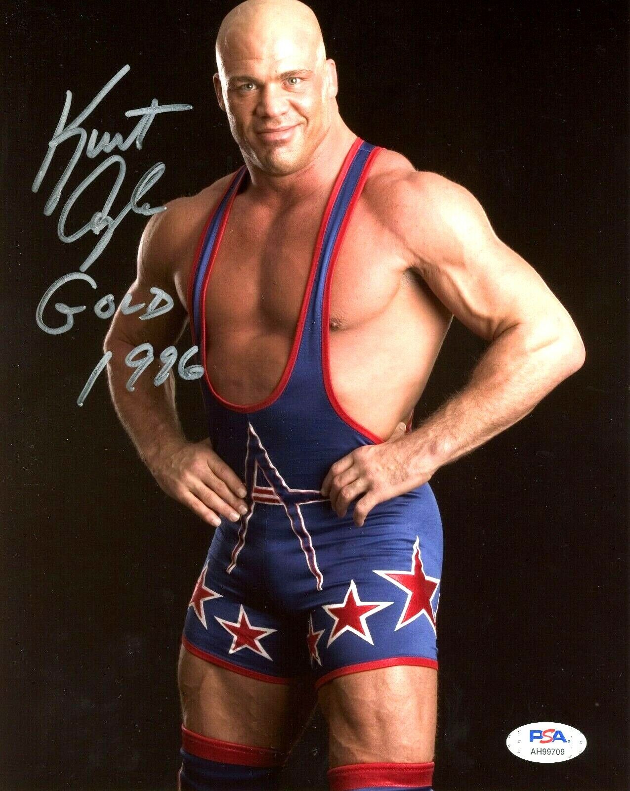 WWE KURT ANGLE HAND SIGNED AUTOGRAPHED 8X10 WRESTLING Photo Poster painting WITH PSA DNA COA 4