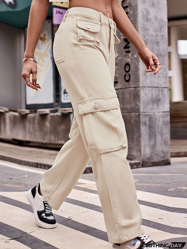 Straight Leg Cargo Jeans