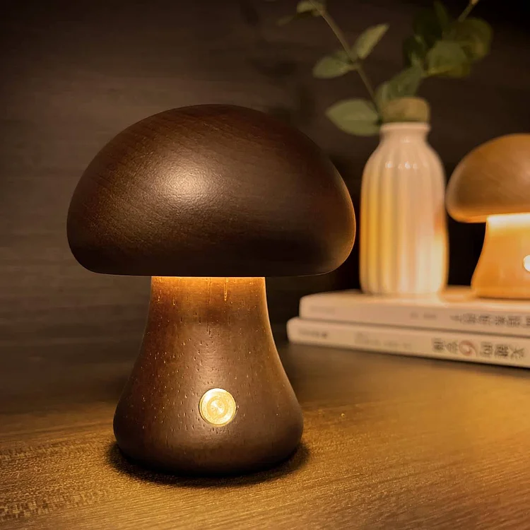 LED Wooden Mushroom Light