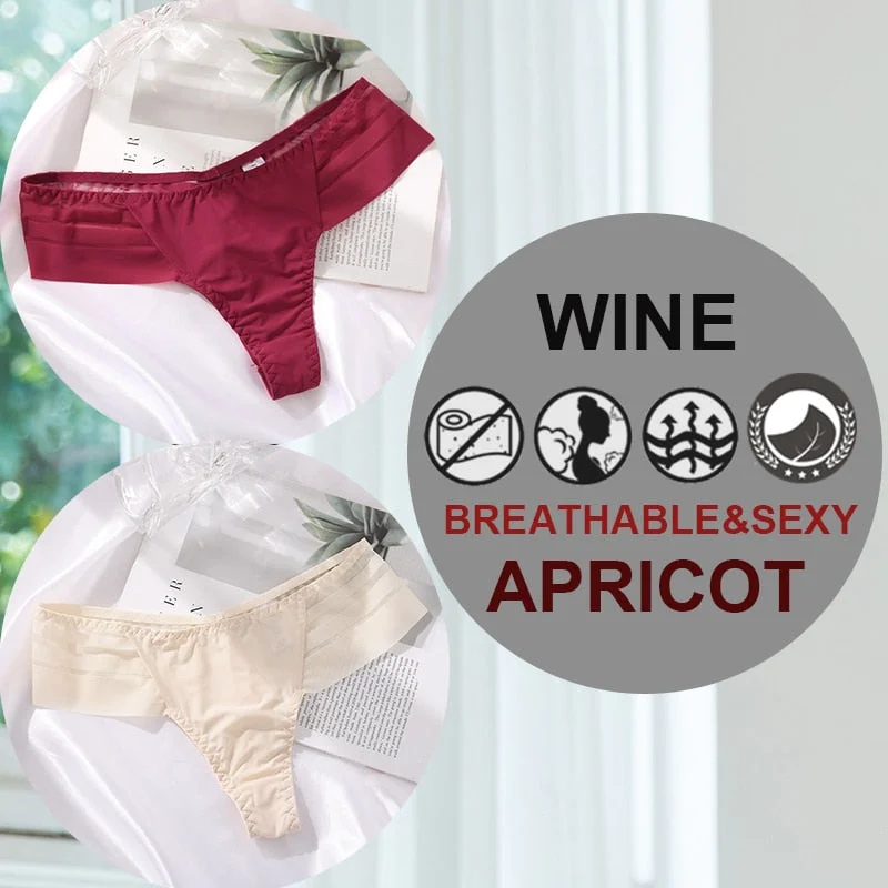 FINETOO 2PCS/Set M-XL G-string Women's Panties Sexy Perspective Seamless Panties Underwear Female See-Through Underpant Lingerie