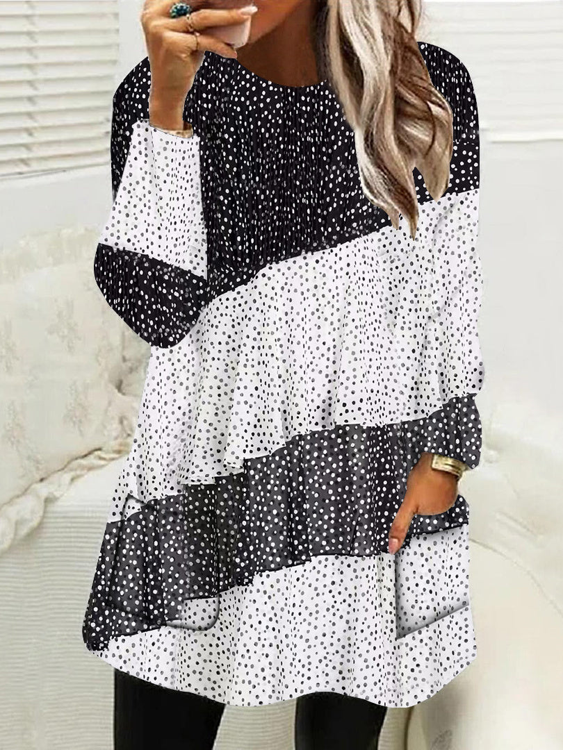 Women Long Sleeve V-neck Graphic Floral Printed Top