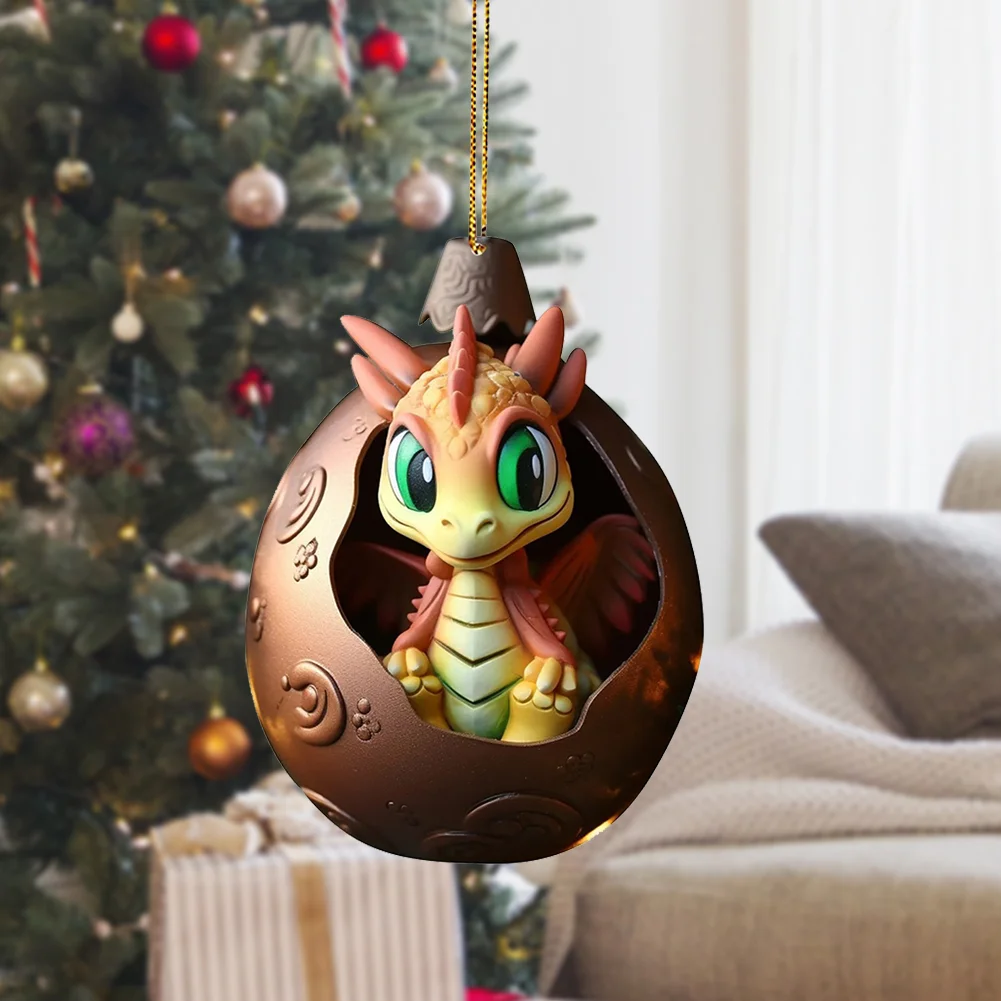 Christmas Dragon Egg Decoration Novelty Cute Acrylic Party Favors (A)