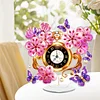 (US Local)Acrylic Special Shape Flower Butterfly Diamond Painting Clock Ornaments Kit