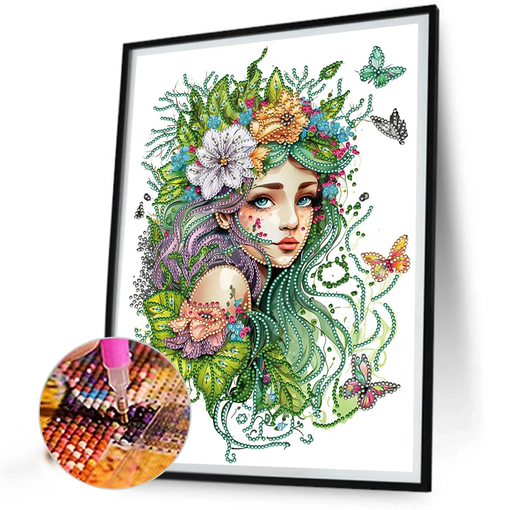 Diamond Painting - Partial Special Shaped Drill - Elf Girl(Canvas|30*40cm)