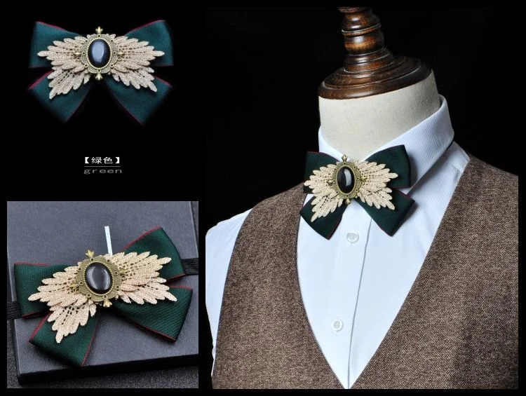 Men's Formal Wear Business Bow Tie Banquet Guest Host Wedding Groom Best Man Bowtie Pocket Towel Brooches Three-piece Set